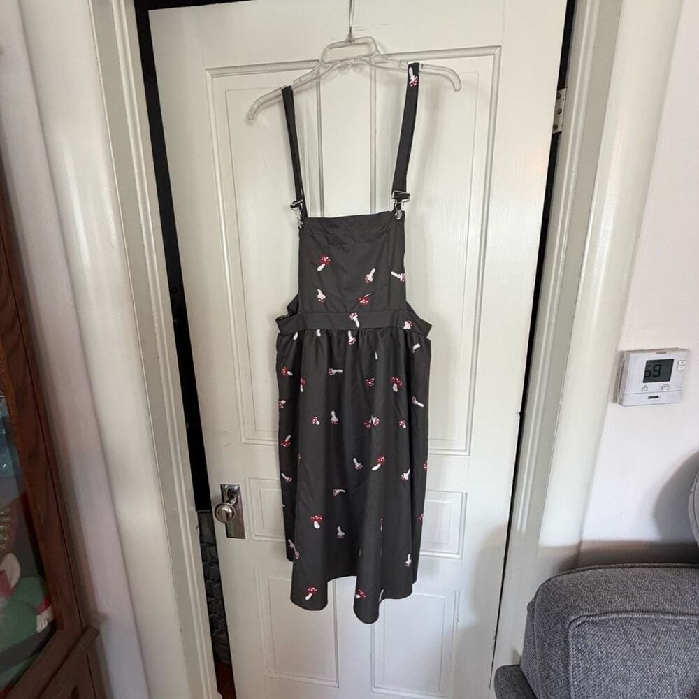 ROMWE Mushroom Print Overall Dress Size L